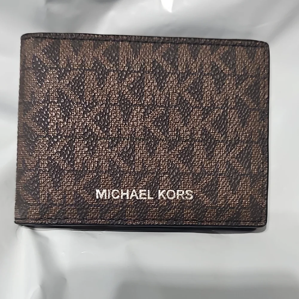 Michael Kors Brown Logo Money And Card Wallet